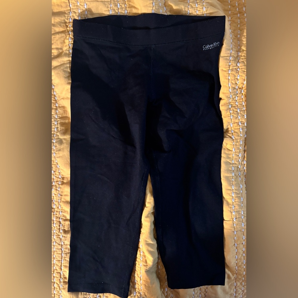 00s Vintage Calvin Klein Performance Women’s Capri Athletic Black Leggings Sz XS